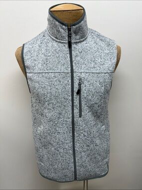 Club Room Heather Gray Full-Zip Fleece Vest